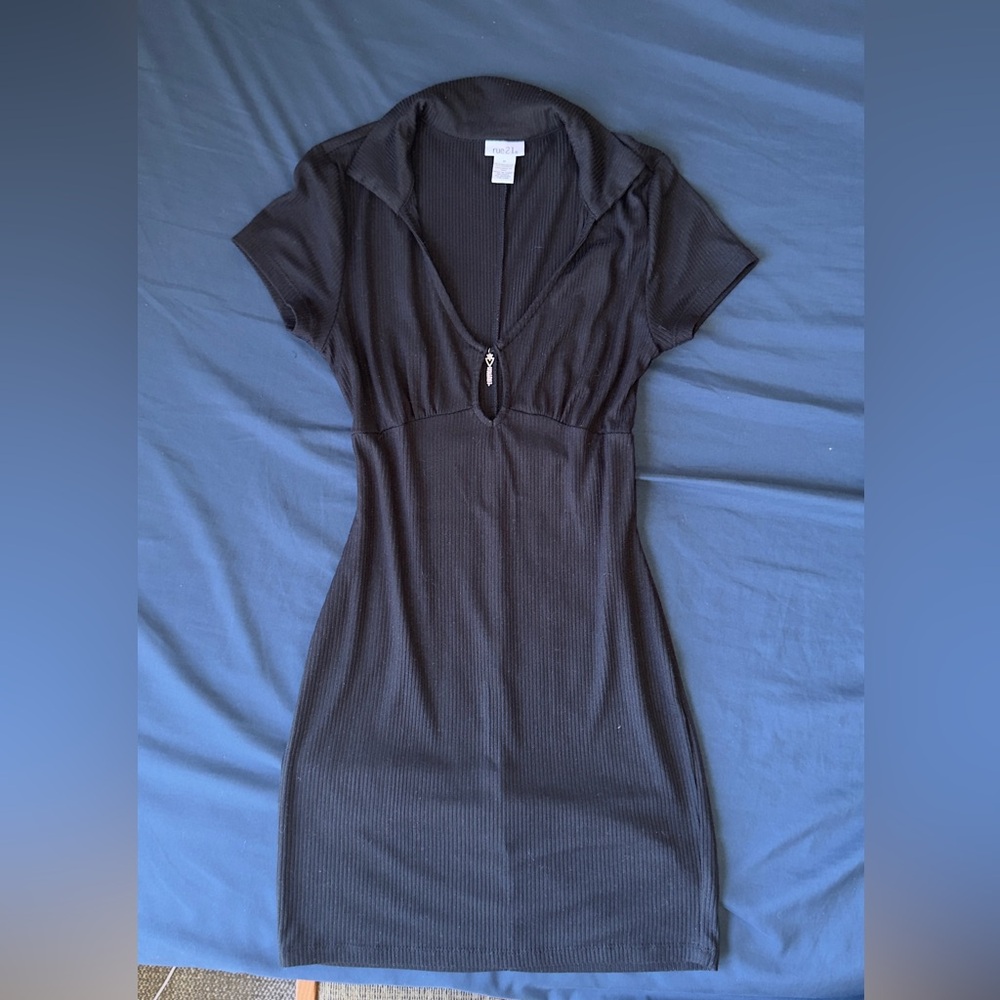 Rue21 Black Ribbed Mini Dress